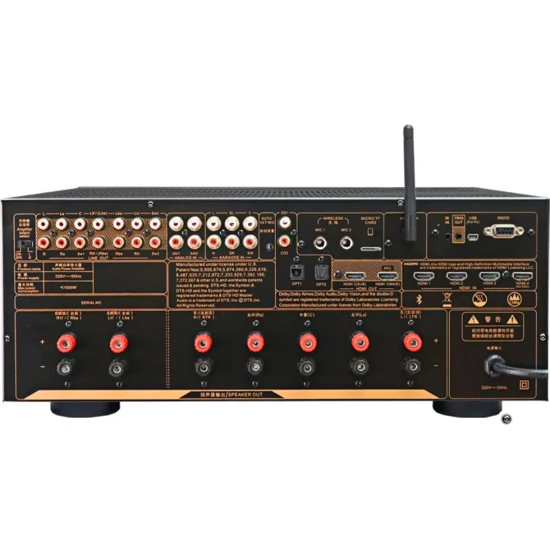 Tonewinner AT-2180 4K AV-versterker Dolby Atmos Ondersteuning ARC Bluetooth Karaoke APP Controleversterker
