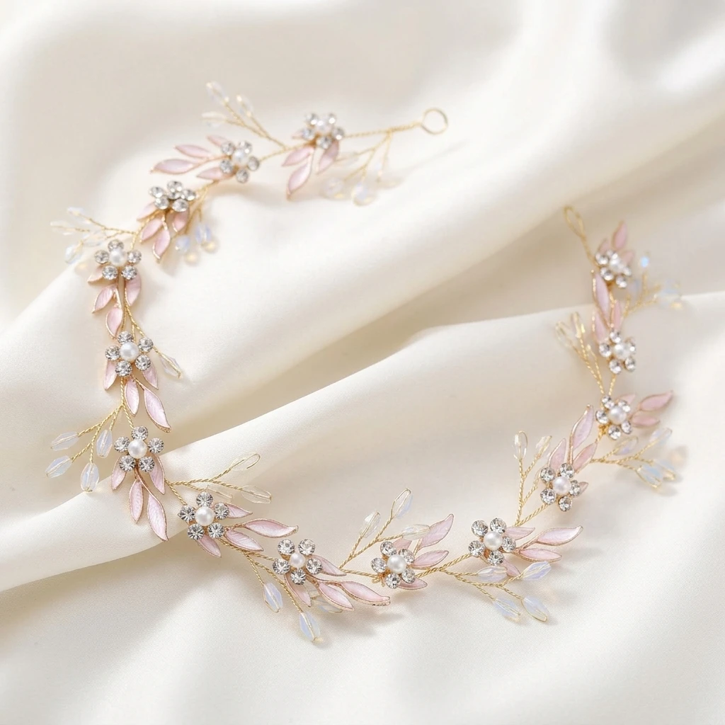 Women'S Accessories For Formal Wear - Elegant Headband Golden Leaf Pearl Hair