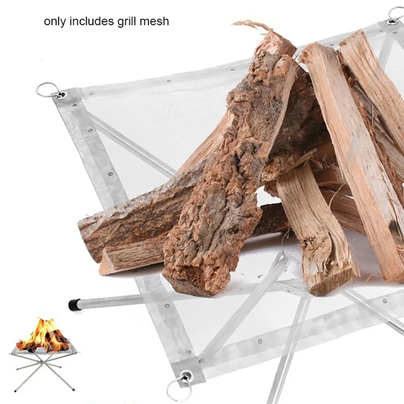 المحمولة حفرة النار دائم التخييم في الهواء الطلق شواء شبكة الموقد الصلب الفناء الخلفي رف النار التجميع السريع صافي التخييم شواء صافي #3