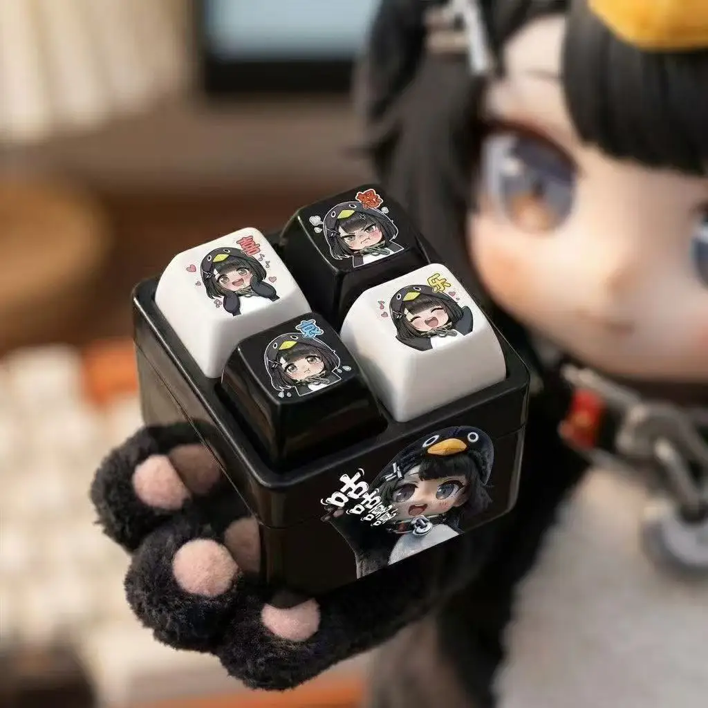 HOT Gugugaga Emotion Stress Relief Keyboard Keychain - Happy Angry Sad Joy Voice Four-Grid Creative Toy for Stress Relief