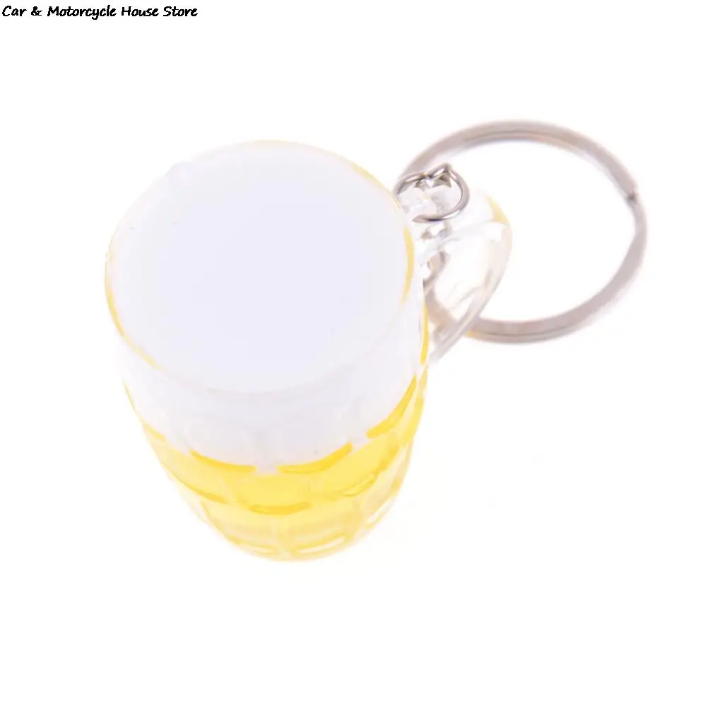 سلسلة مفاتيح إبداعية فريدة من الراتنج للنساء ، مشغولات يدوية فريدة ، حلقة مفاتيح رائعة ، دلاية كأس بيرة محاكاة صغيرة ، هدية مجوهرات حرفية ، 1 روض #5