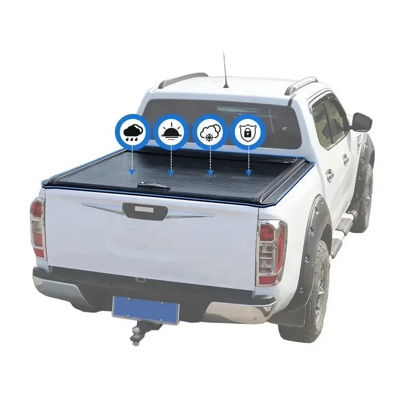 pickup truck accessories high quality hard retractable tonneau cover for navara np300 d22 D40 dmax