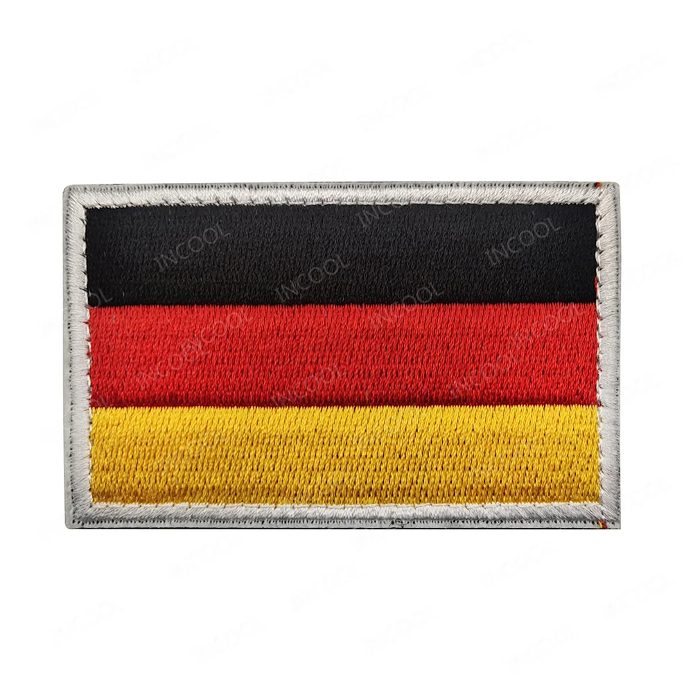 Deutschland-Flagge, bestickt, DEU, reflektierender Infrarot-IR-Patch, Deutschland, deutsches Armband, PVC-Gummi-Abzeichen, Applikationen für Mütze, Rucksack