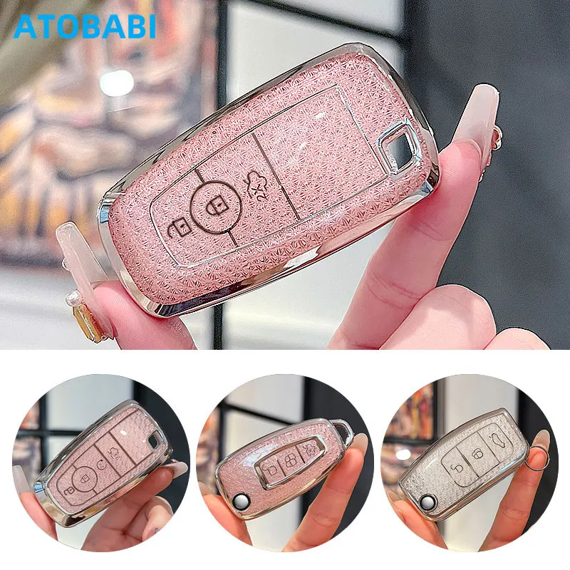 

Crystal Style TPU Car Key Cover Case Bag For Ford Focus Mondeo Galaxy S-Max C-Max Fusion Fiesta Explorer Expedition Mustang Edge