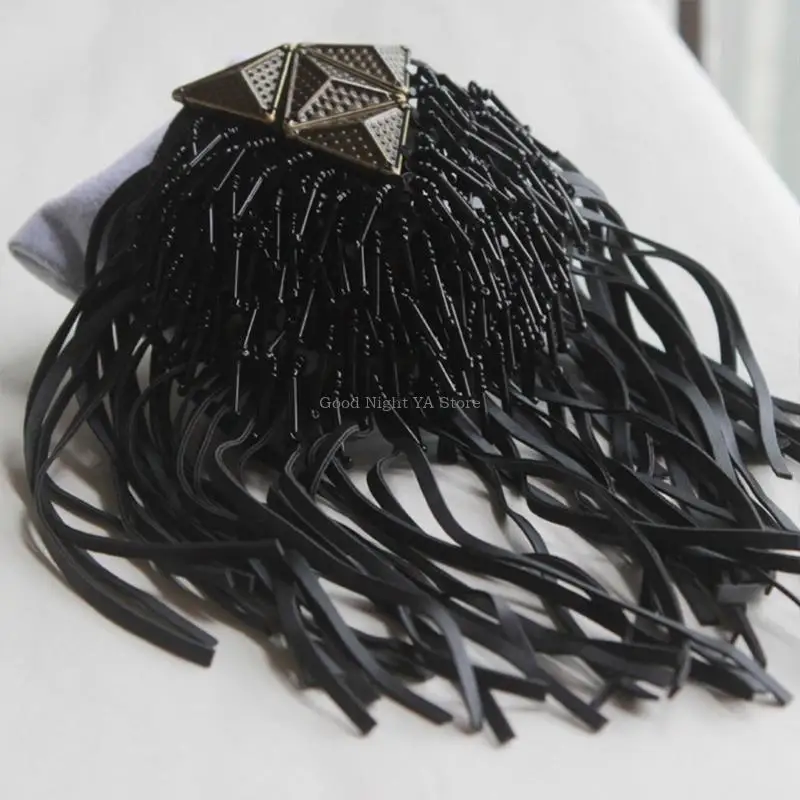 

Shoulder Epaulets Tassel Beads Tassel Chain Epaulet Shoulder Boards Badge for Blazer Shoulder Epaulets Beads Punk Fringe