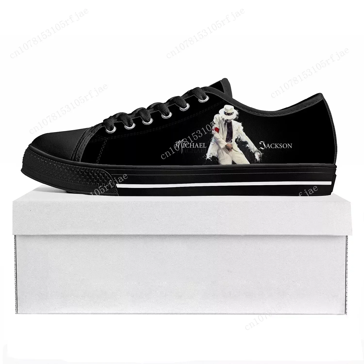 Michael Jackson Pop Singer Dancer Low Top Sneakers Mens Womens Teenager Canvas Sneaker Couple Shoes Custom Shoe
