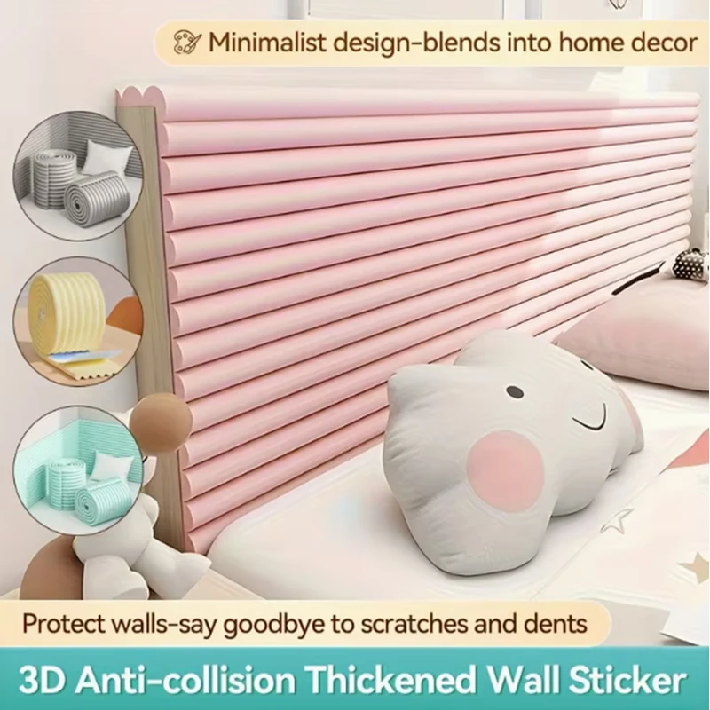 1Roll 3D Textured Soft Edge Wall Stickers - Easy Clean Home Decor for Walls Tables Chairs Wallpaper for Walls Chair Protection