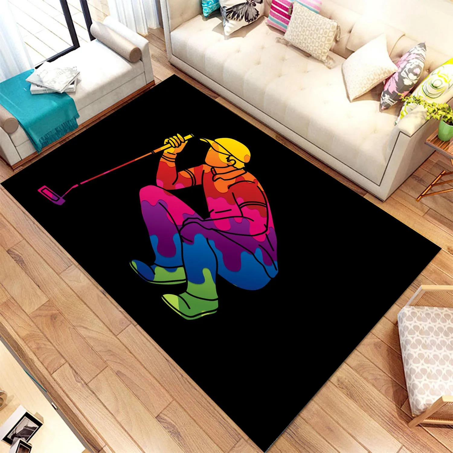 Golf Rug For Living Room, Fan , Area Rug, Popular Rug, Personalized Gift, themed Rug, Home Decor,Rug, msmd61