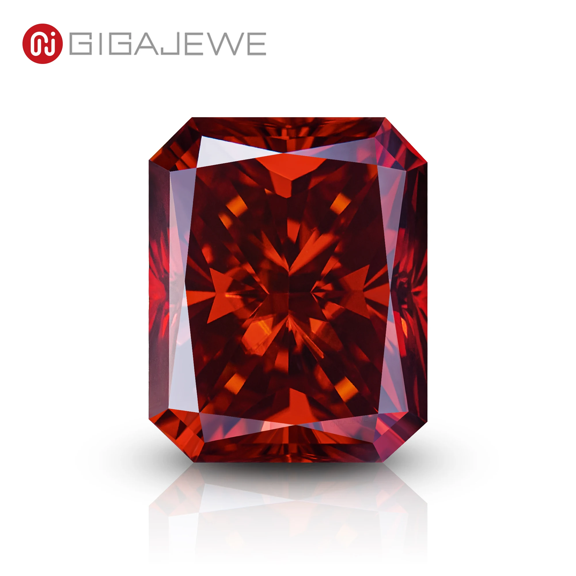 

GIGAJEWE Moissanite Handmade Radiant Luxury red Color VVS1 Premium Gems Loose Diamond Test Passed Gemstone For Jewelry Making