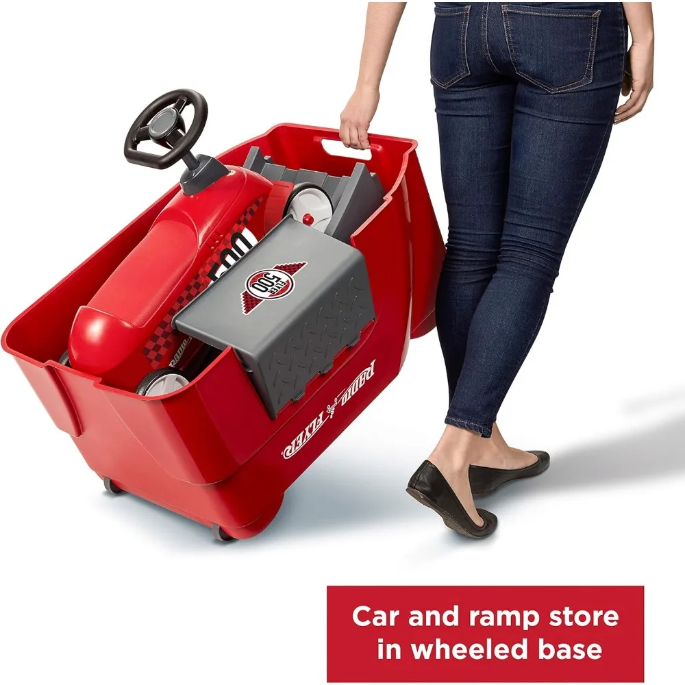 Radio Flyer Ride On Jouet pour Enfants, Voiture de Sport intérieure et extérieure avec Rampe, 500, Rouge