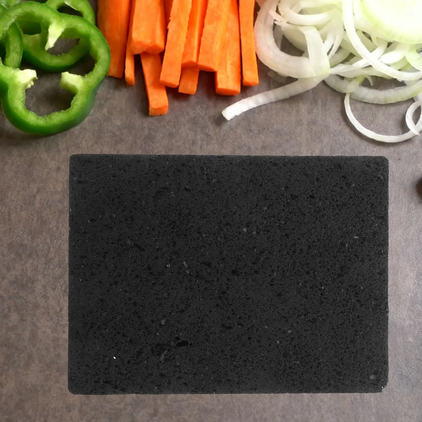 Plancha de Piedra Volcánica para Cocinar, Plancha Coreana para Asar BBQ, 20x15cm, Bandeja de BBQ Vegana Natural, Distribución Uniforme del Calor, Apta para Vegetarianos