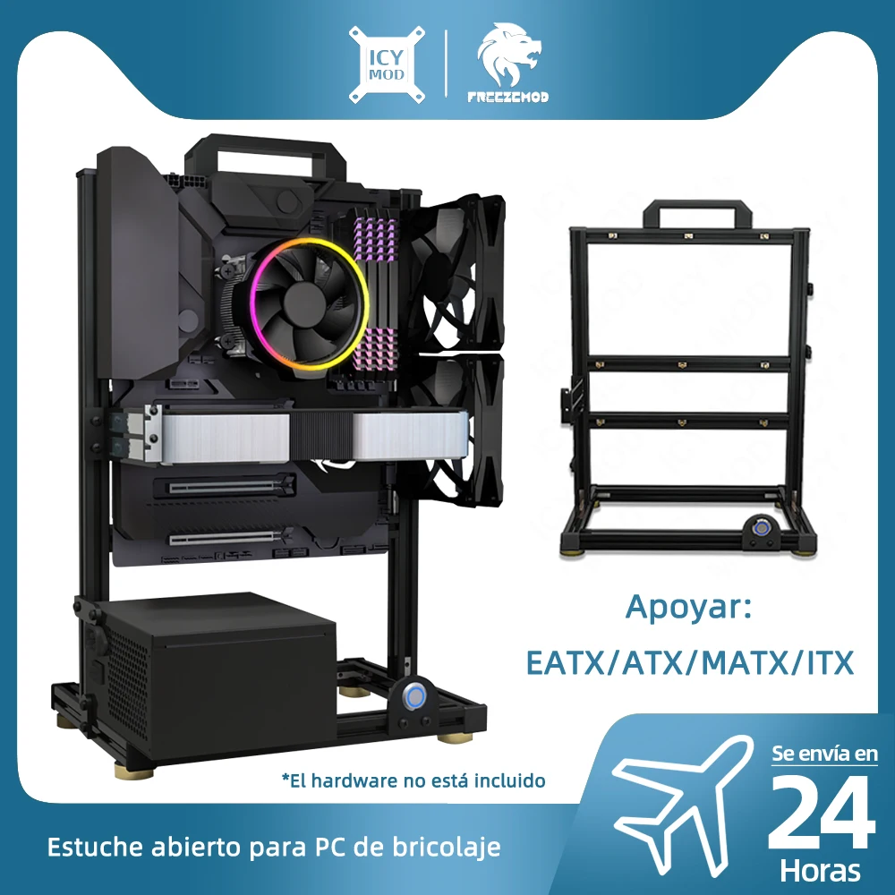 Caja abierta de PC para Gamers, gabinete ATX MOD, bastidor de chasis, marco de Base de computadora DIY, escritorio MATX, aluminio creativo ITX EATX Tower Gaming