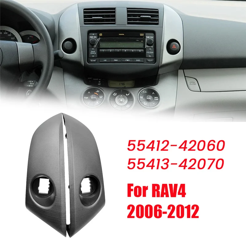 1 pasang instrumen pusat mobil Cluster Trim Panel 55412-42060 55413-42070 untuk Toyota RAV4 2006 2006-2012 Dash Frame