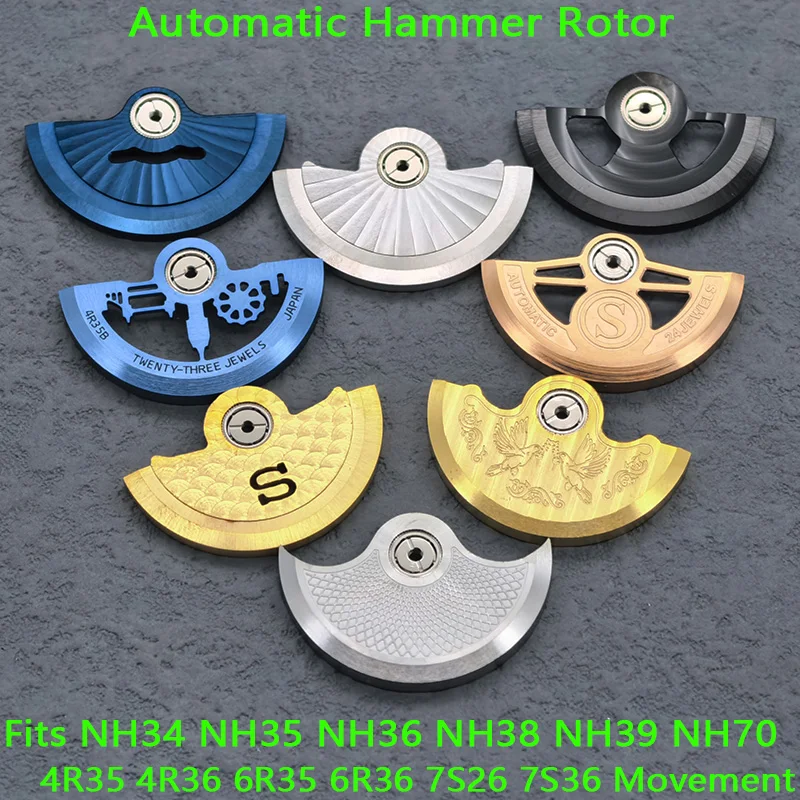 Custom NH35 Movement Rotor Oscillating Weight Rotor Fit for NH34 NH35 NH36 NH38 NH39 4R 6R 7S26 Movement Watch Repair Rotor Part