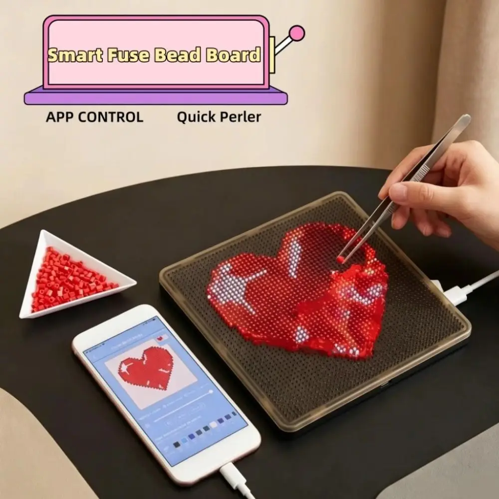 26mm-beads-smart-fuse-beads-boards-heat-resistant-app-controlled-led-perler-beads-board-efficient-diy-light-up-pegboard
