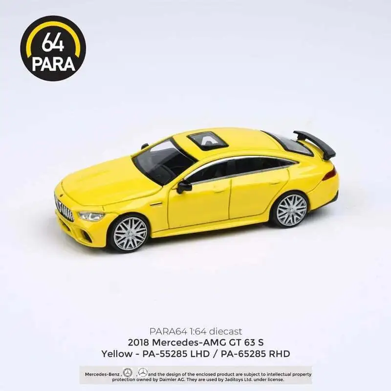 Para6464 1/64 2018 AMG GT 63 S LHD(Left Hand Drive) Diecast Alloy toy cars for collection gift