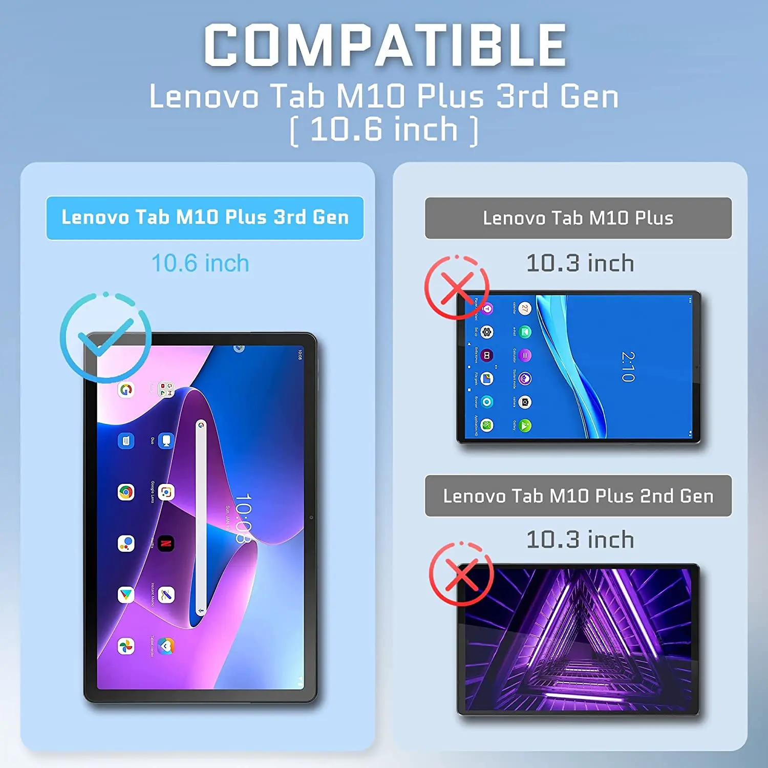 3PCS PET Soft Screen Protector For Lenovo Tab M10 Plus 3rd Gen 10.6'' 2022 Tablet Tab M10 Plus 3rd Gen 10.6 Protective Film