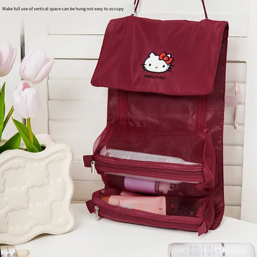 여아용 산리오 여행 가방, 대용량 접이식 여행 보관 가방, 카와이 만화 세면 용품 가방, 접이식 분해 화장품 가방, 신제품 
