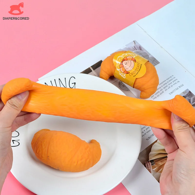 

1pcs Cute Simulation Croissant Squeeze Toy Soft Mochi Stress Relief Toy Slow Rebound Toys For Adults Children Gifts