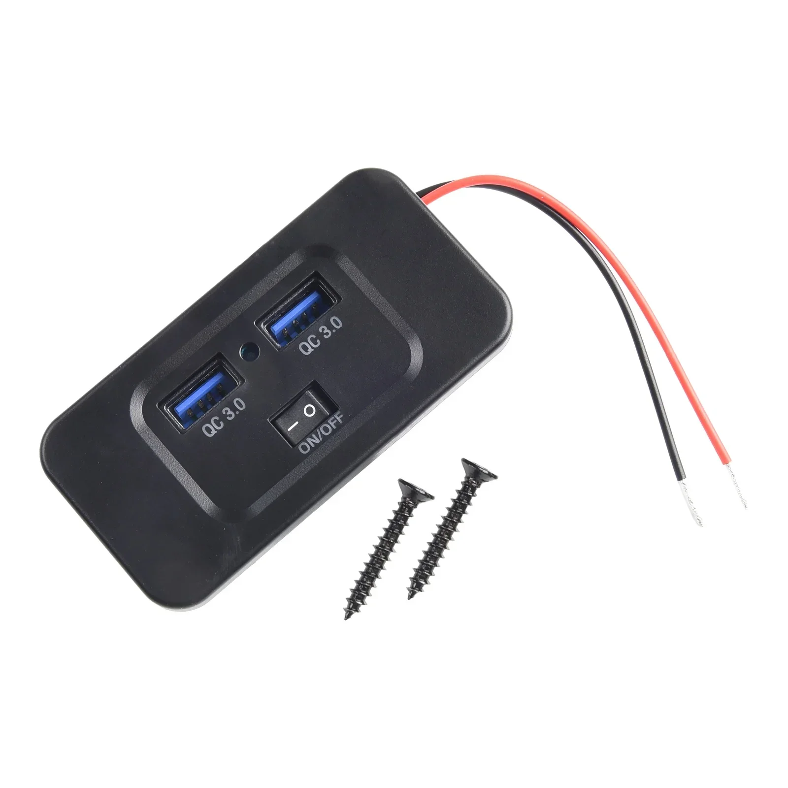 Adaptateur de charge de voiture avec indicateur de lumière bleue, prise de chargeur rapide, sortie 36W, matériau ABS, installation facile, degré de rayure