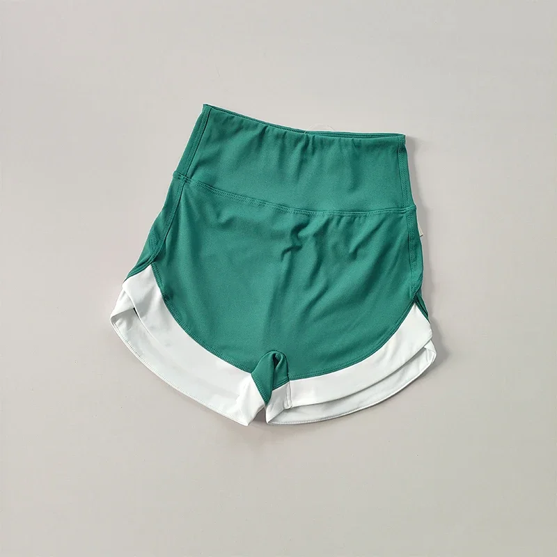 Hochgeschnittene, hüftformende Sportshorts für Damen im Sommer, im Pure-Lust-Stil, sexy, eng anliegend, dünne, lässige Yoga-Hosen für attraktive Mädchen. – Detail 3