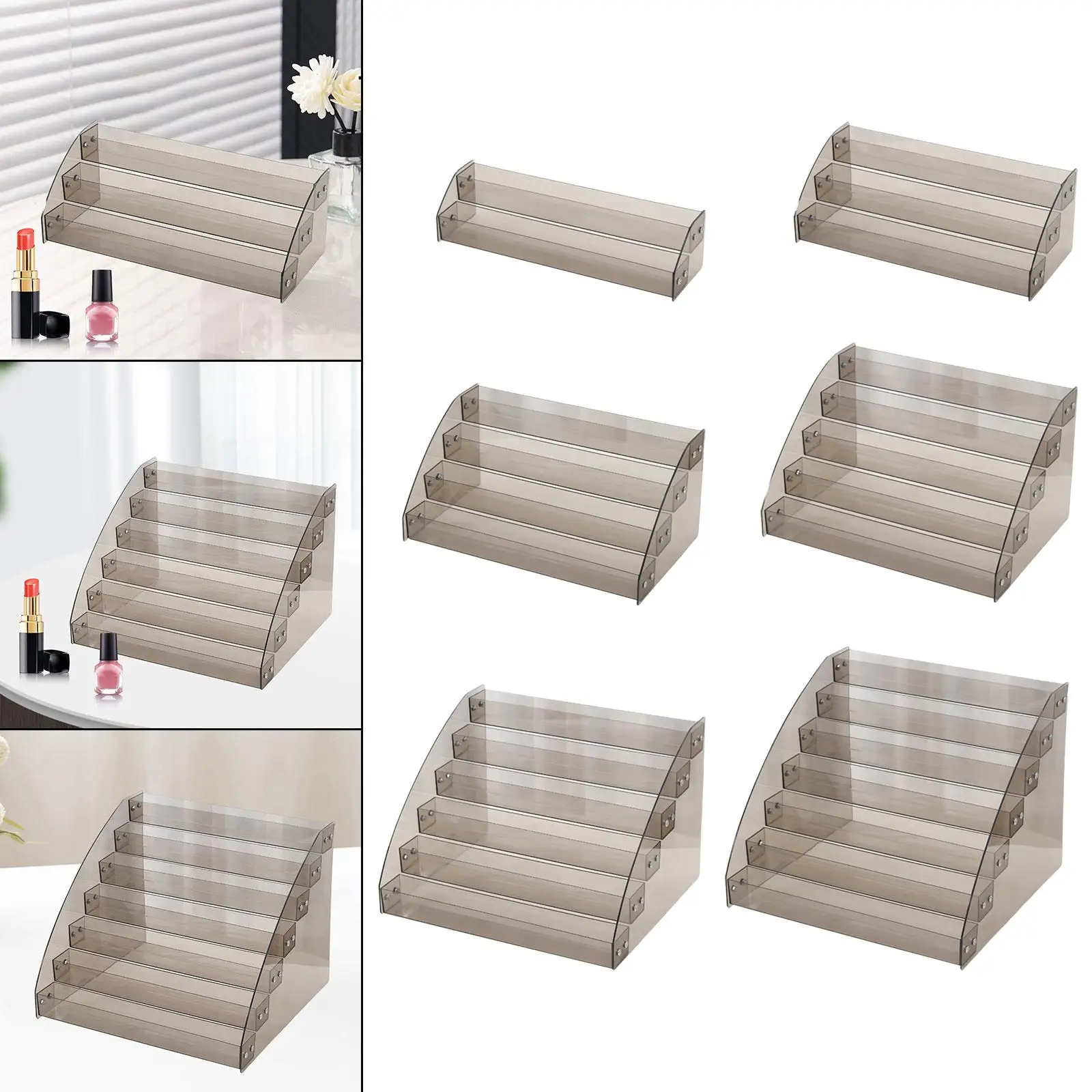 Clear Display Stand Multi Layer Display Rack Decorative Acrylic Riser Nail Polish Organizer for Store Collections Nail Polish