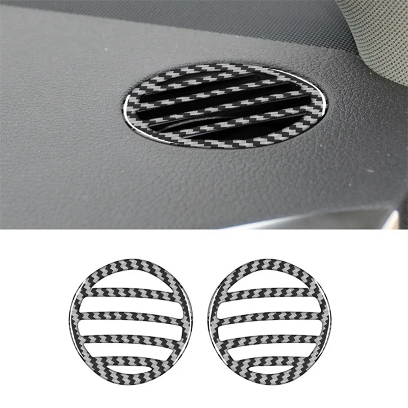 ألياف الكربون غطاء لوحة عدادات السيارة الجانبية لمخرج الهواء ، لينة حقيقية ، قطع غيار داخلية ، قطع غيار لـ Q7-من ألياف الكربون