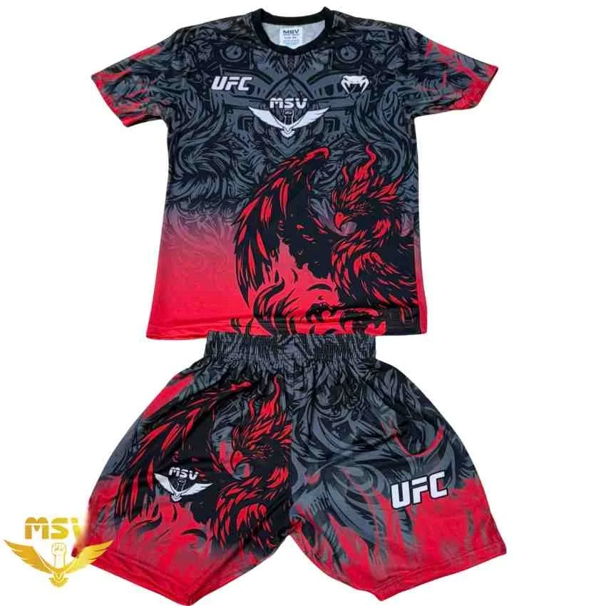 Meistverkaufte Outdoor-Sport-Freizeit-Sets für Herren und Damen mit Kurzarm-Oberteil und Kurzhose; Kampfsport- und Boxbekleidung – Detail 6