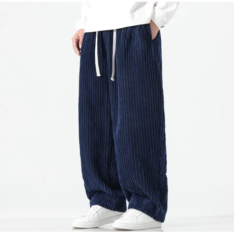 New Corduroy Pants Men Autumn/Winter Corduroy Vintage Loose Jogger Pants, Plus-Size Harem Pants