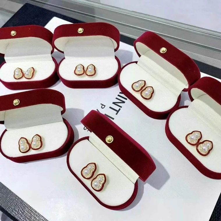 2025 الموضة العصرية 925 الفضة القرع أقراط 3-5 مللي متر الجولة لا تشوبه شائبة المياه العذبة الطبيعية الطفل اللؤلؤ الأذن ترصيع محظوظ الأحمر مجوهرات #3