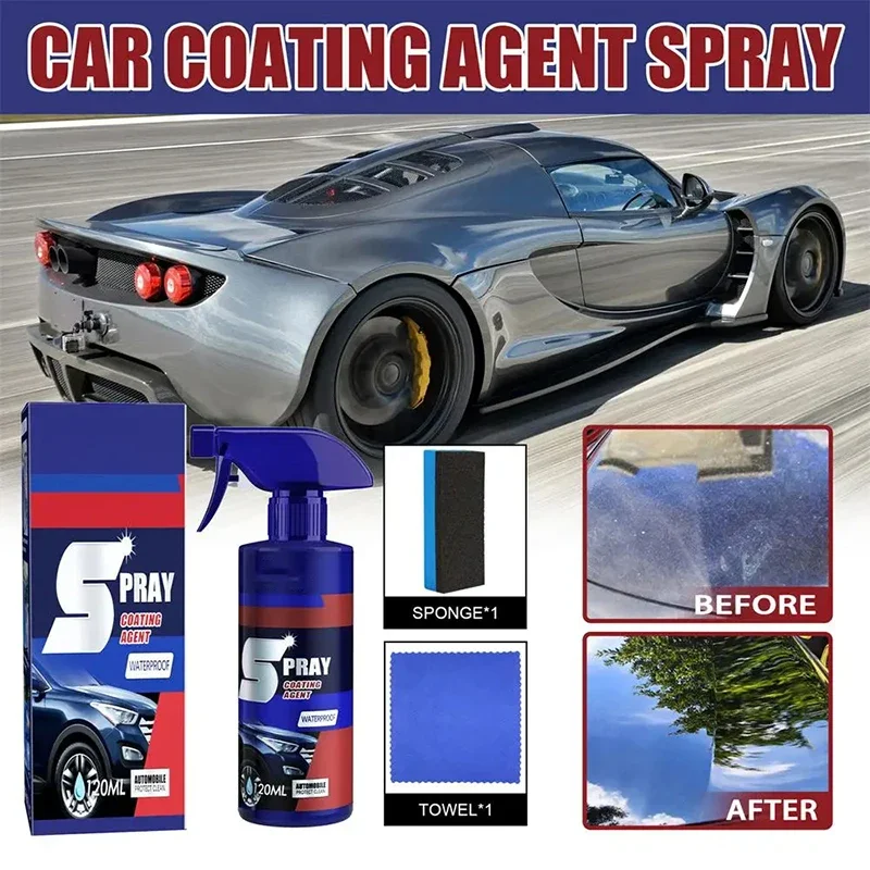 RAYHONG Quick-acting Coating Spray Car Nano-ceramic Coating Agent Car Scratch Repair Glass Hydrophobic Coating Care 120ml