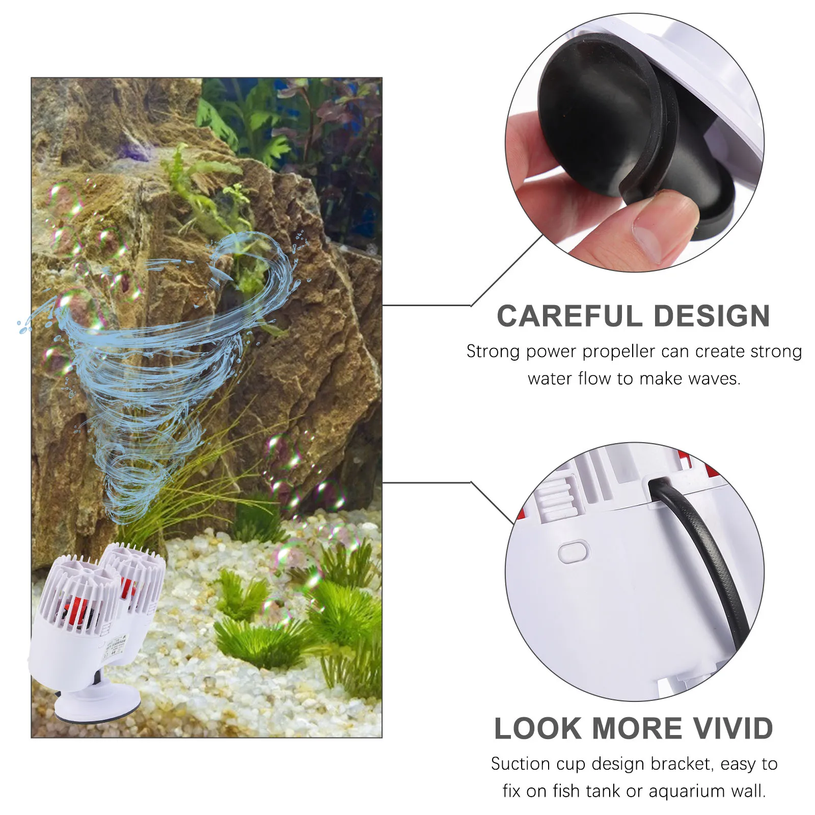 

Пропеллерный волновой генератор, сильная мощность, бесшумный инструмент для очистки циркуляции, пластиковый усилитель потока воды, основание на присоске, большой поток рыбы