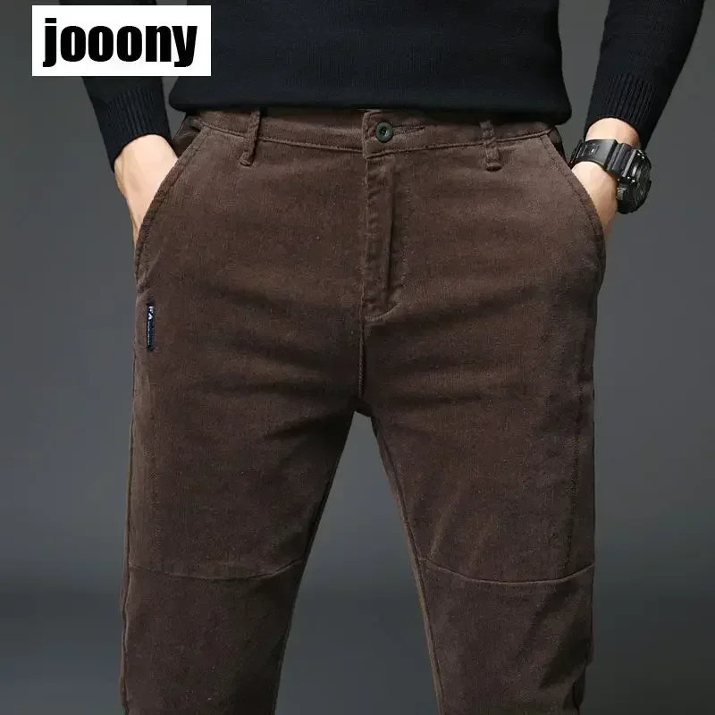 Corduroy Winter Fleece Warm Corduroy Pants Men Thick Casual Business Stretch Velvet Trousers