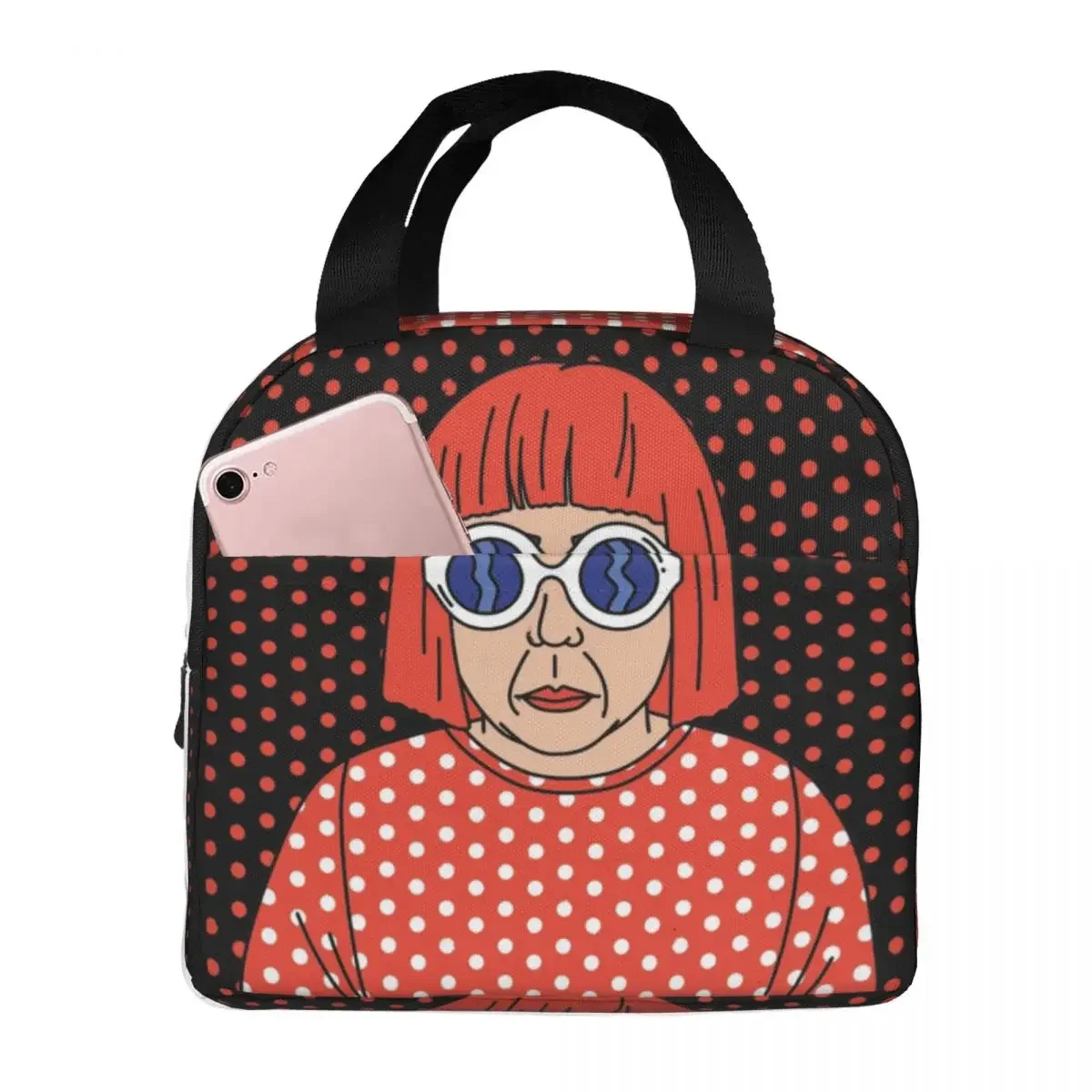 Yayoi Kusama Insulated Lunch Bag Cooler Bag Meal Container Polka Pop Aesthetic Tote Lunch Box Food Storage Bags School Outdoor