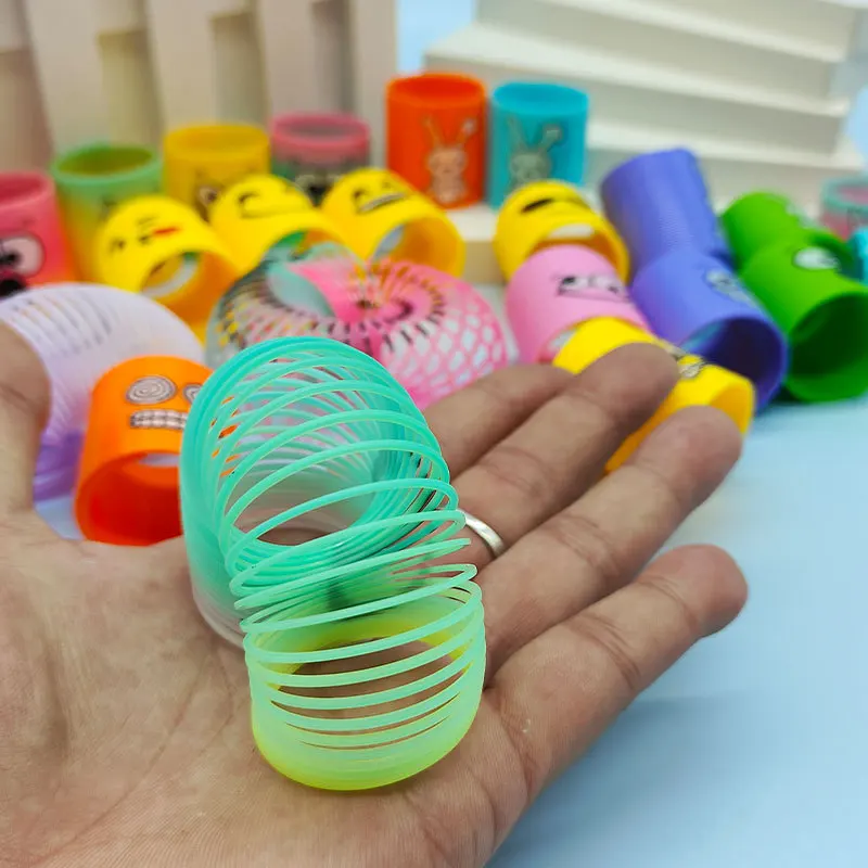 12pcs Rainbow Circle Funny Magic Toys Children Educational Coil Colorful Circle Telescopic Elastic Magic Ring Kids Funny Gifts