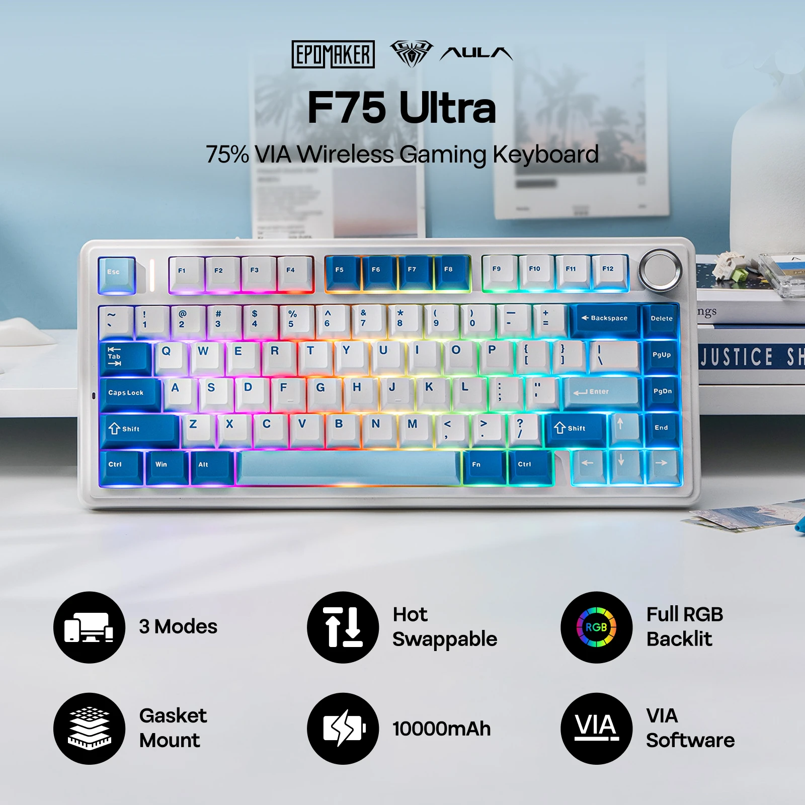 EPOMAKER X AULA F75 Ultra 75% - Pc Gaming Qwerty review and price