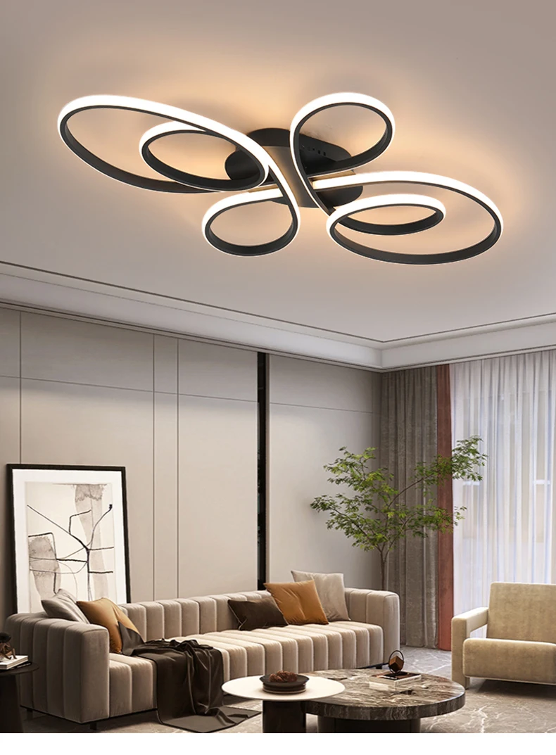 Modern Floor LED Ceiling Light Remote Control Nordic Ceiling Lamp For Living Room Bedroom Dining Room Home Indoor Lighting Decor