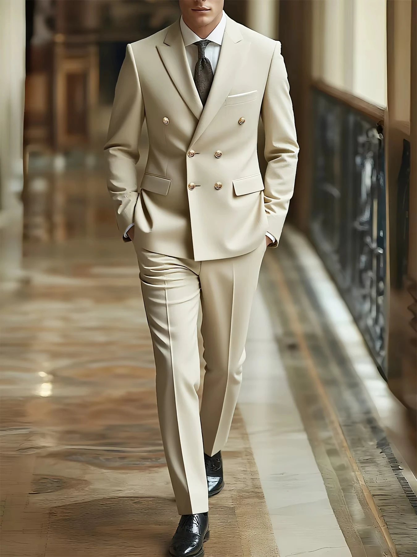 Men's 2Pcs Suit Set Including  - огляд і ціна Men Formal Wear Fashion