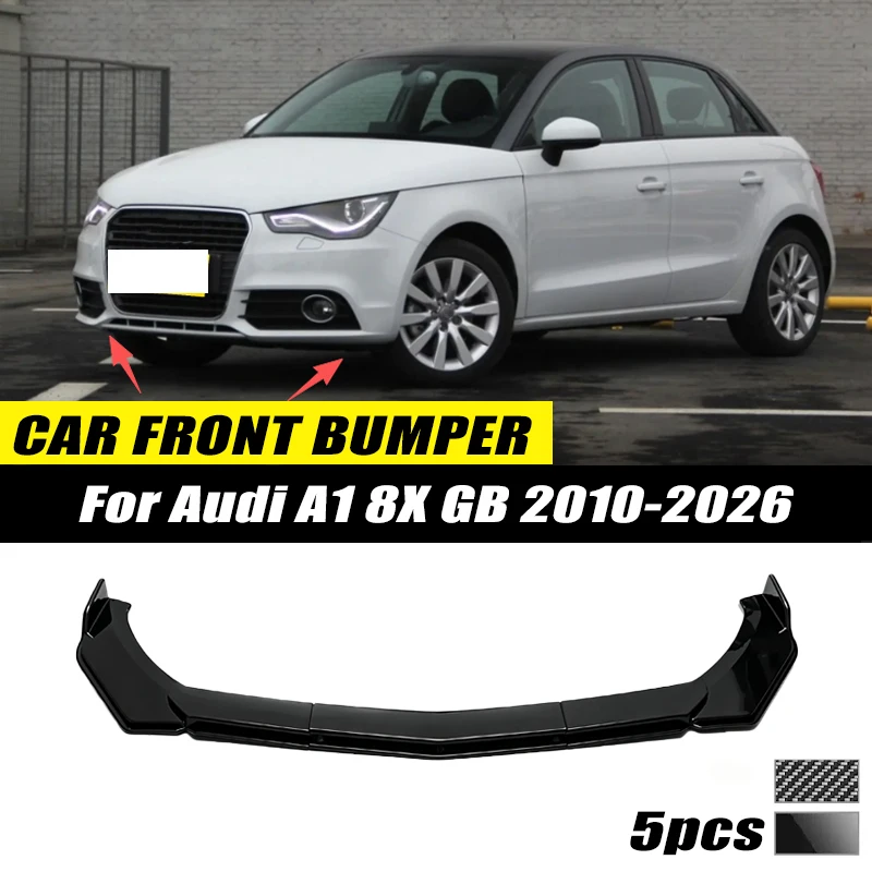 For Audi A1 8X GB 2010-2026 Front Bumper Lip Front Guard Spoiler High-quality ABS Material Body Kit Front Lip Accessory