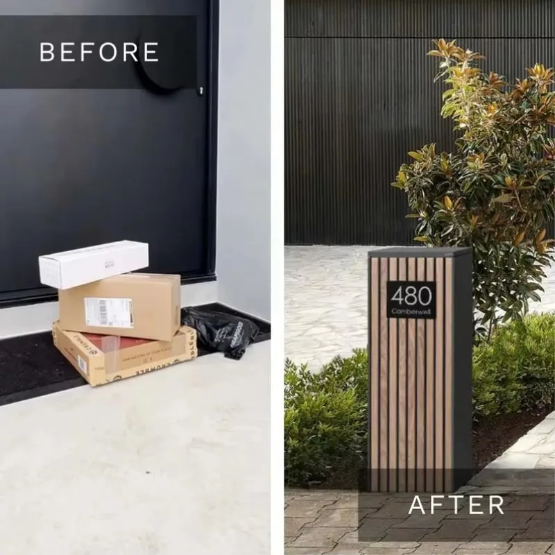 Secure Theft-Resistant Waterproof Free Standing Outdoor Home Parcel Box With Galvanized Steel Construction For Garden Home Use