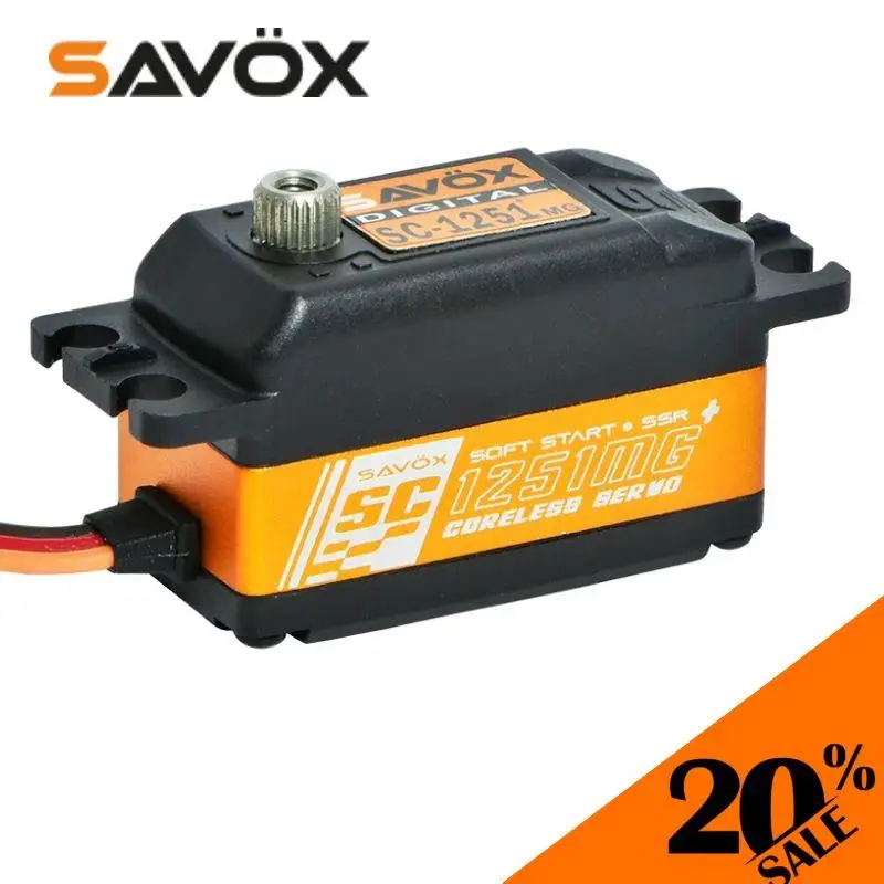 Original SAVOX SC 1251MG+ Low Profile Digital Servo w/ Soft Start 0.09sec / 125oz 6V For RC Car