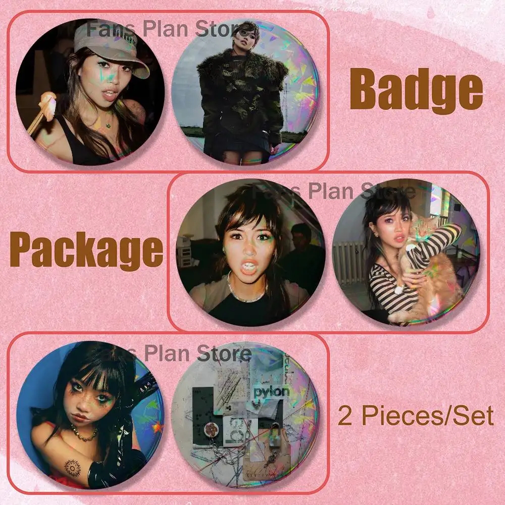 B-Beabadoobee Memories 2-piece Set Pins Backpack Clothes Jewelry Accessories Round Brooch Button Badge Fans Collection Gifts