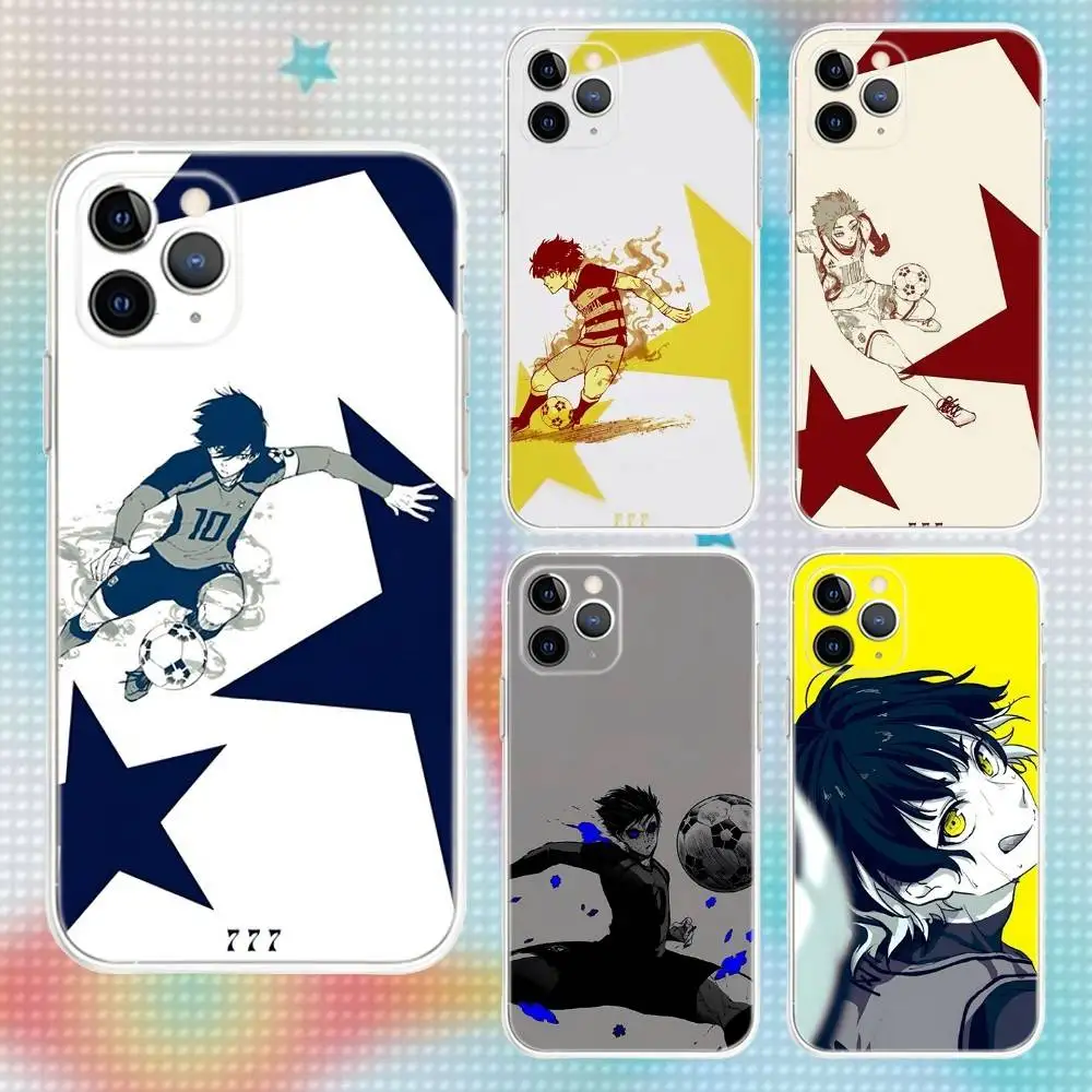 

ANIME Blue Lock Isagi Football Phone Case For iPhone 17,16,15,14,13,12,11 Pro,Max,Plus,Air,X,XS,XR,SE,Mini Transparent Soft