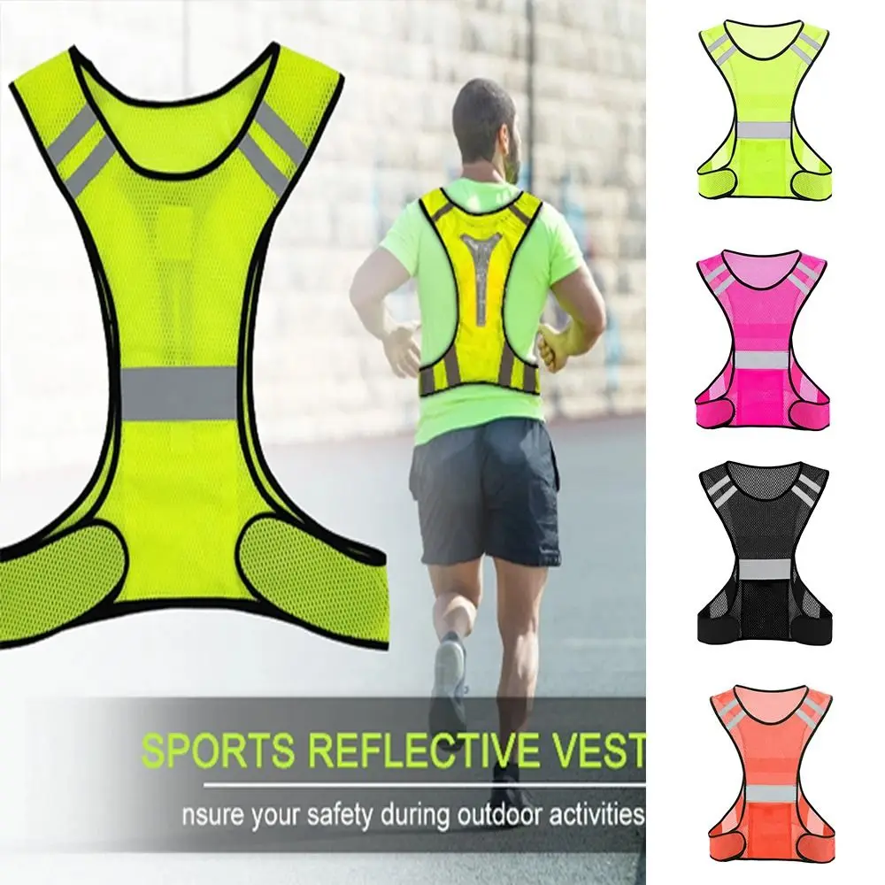 Elastic Webbing Night Riding Vests Walking Safety Running Reflective Vest Polyester Adjustable Reflective Safety Vest