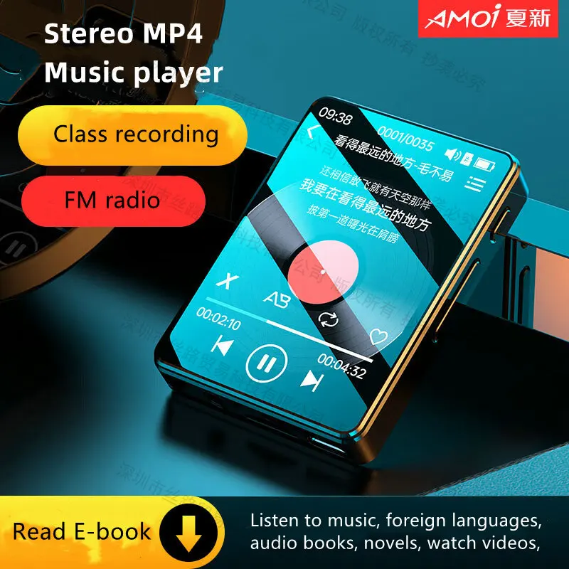 Amoi Finetop X1 MP3 موسيقى راديو FM مشغل فيديو بلوتوث صغير HiFi ستيريو المهنية الرياضة USB نوع-C الركض وكمان MP4