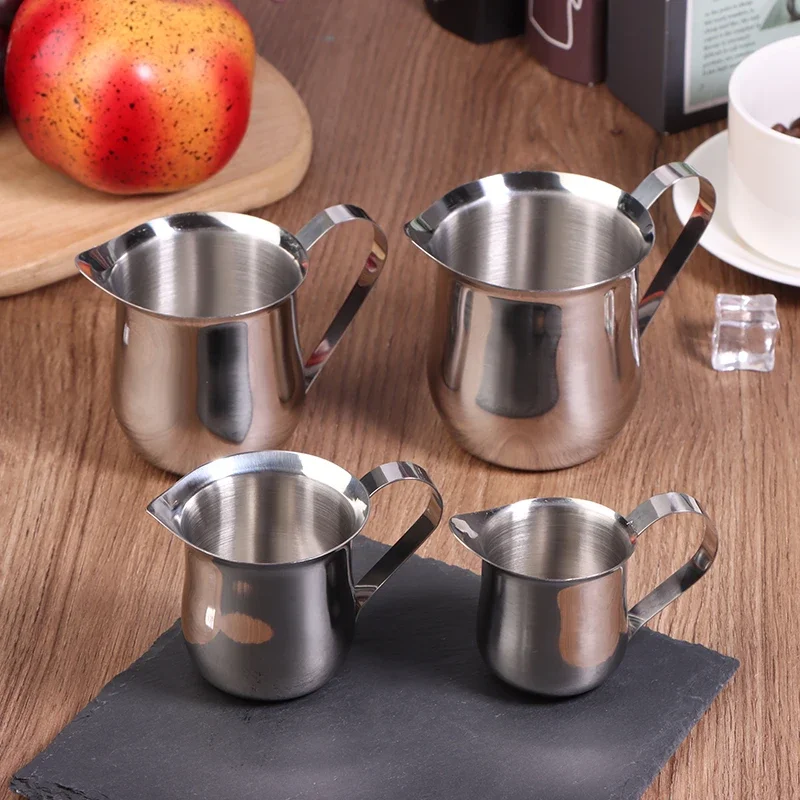 

Coffee Milk Frothing Pitcher Cup Kitchen Stainless Steel Creamer Pitchers 60-240ML Measuring Cup With Pouring Spout Coffeeware