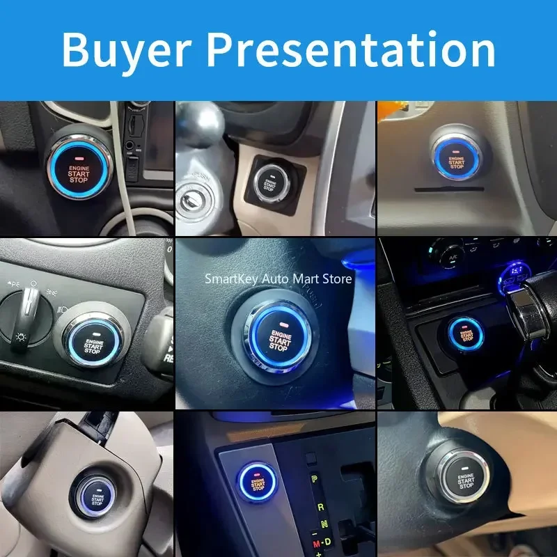 Smart Keyless Entry with Push Start Remote Engine Start Bluetooth APP Trunk Unlock Anti Theft Security System