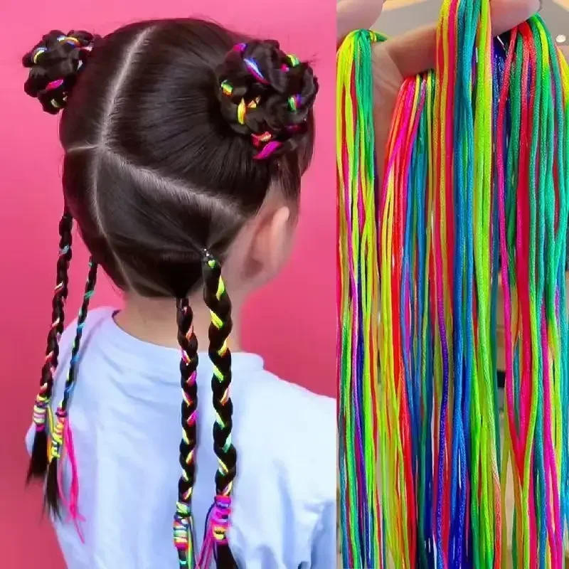 New Mix Colorful Hair Braids Rope Strands for Dreadlocks Braid DIY Ponytail Braid Women Girls Styling Hair Accessories 90cm