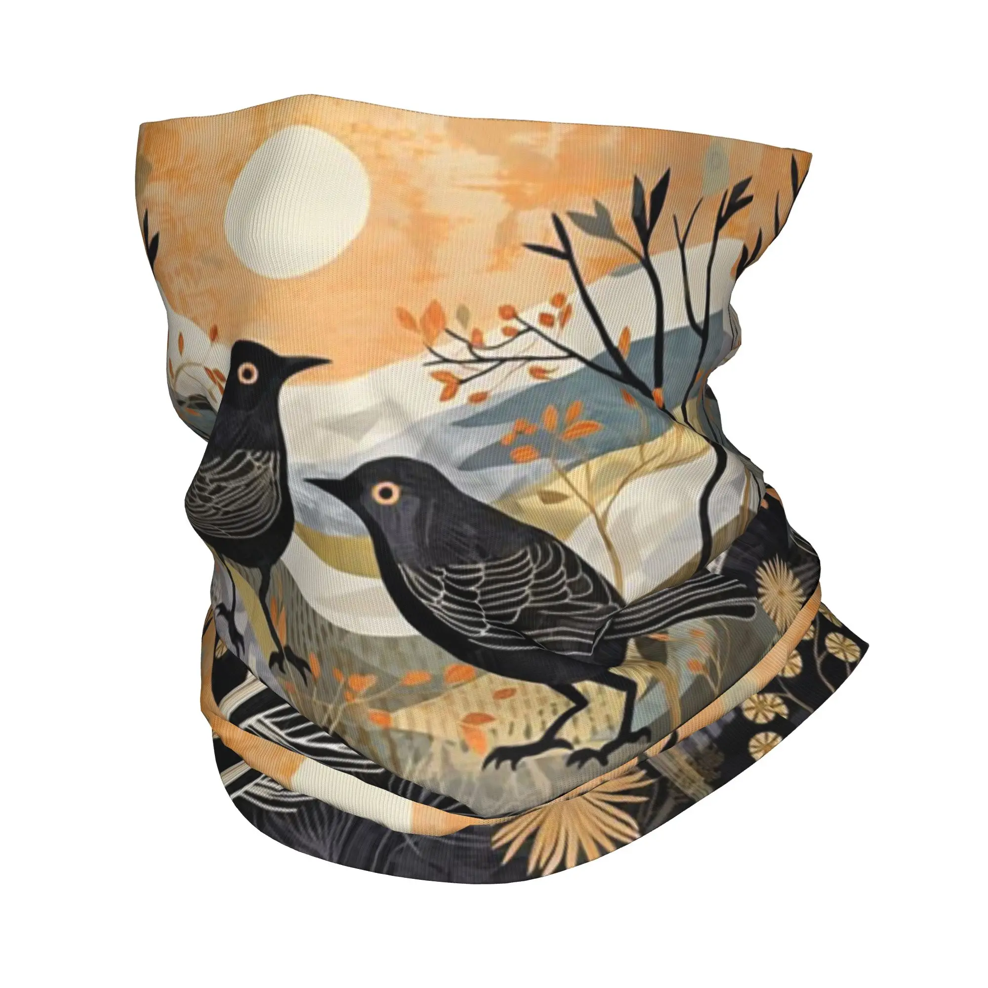 

Bird and Floral Bandana Neck Gaiter Printed Wrap Scarf Warm Balaclava Hiking Fishing Unisex Adult