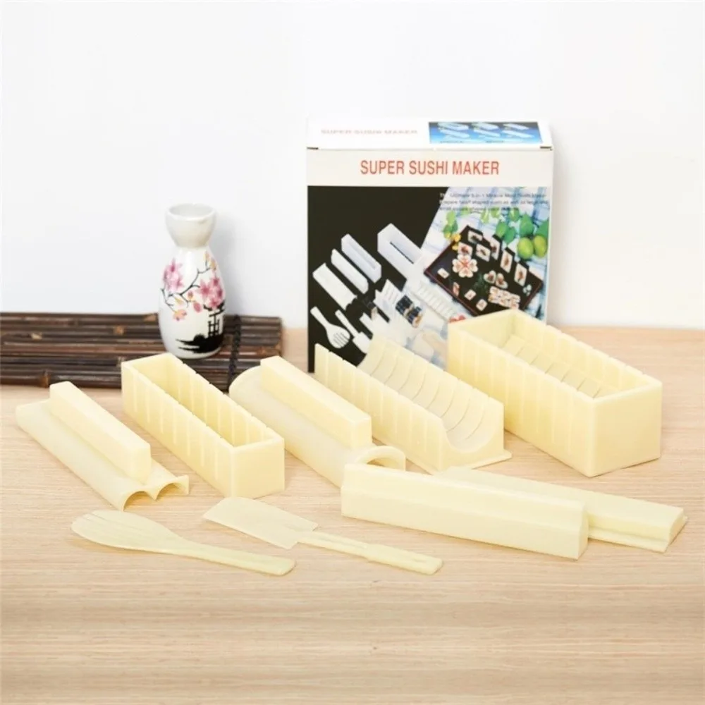 

Kitchen Accessories 10pcs Sushi Making Kit Portable Multifunctiona Sushi Molder DIY Rice Ball Making Japanese Sushi Tools